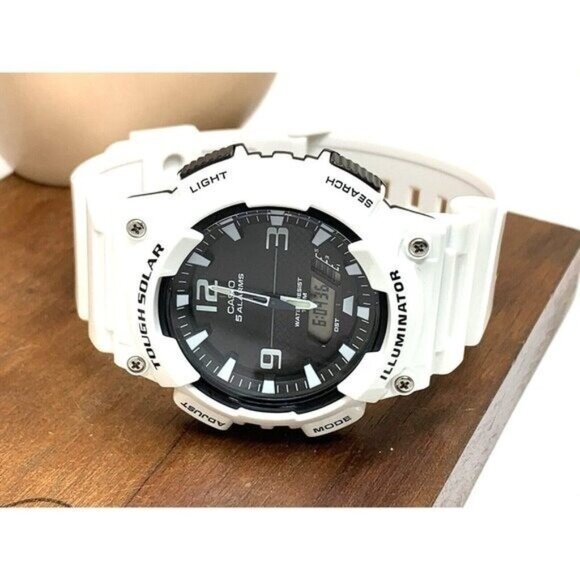 Casio Men's Watch AQS810W Illuminator Analog Digital Solar White Resin 5208 - Picture 9 of 15